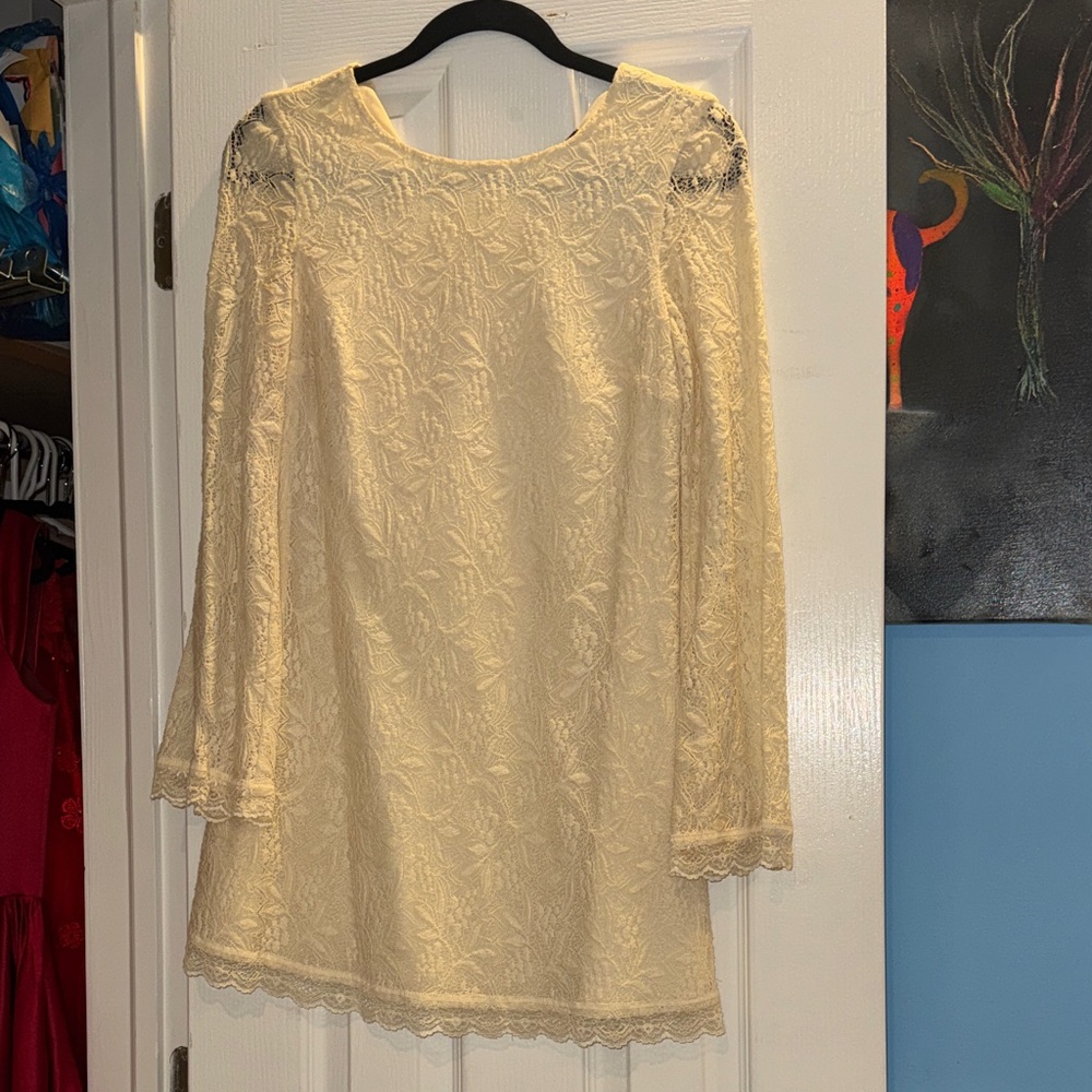 Topshop Cream Lace Dress